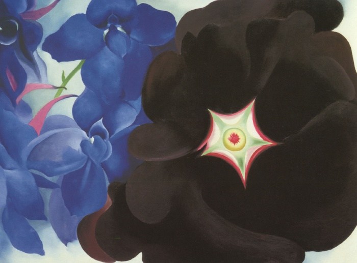 Georgia O'Keeffe Black Hollyhock Blue Larkspur 1930